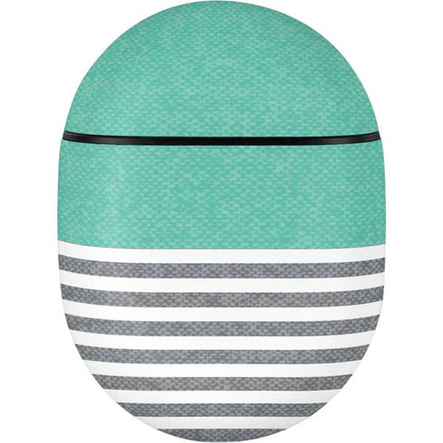 Teal and Grey Stripes Google Pixel Buds Skin